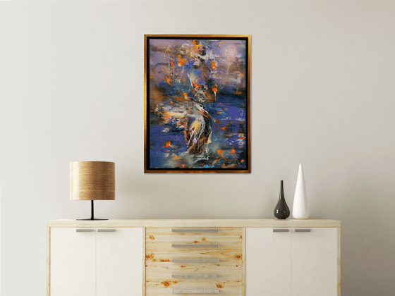 Stuning framed abstract masterpiece flowers of time still life KLOSKA