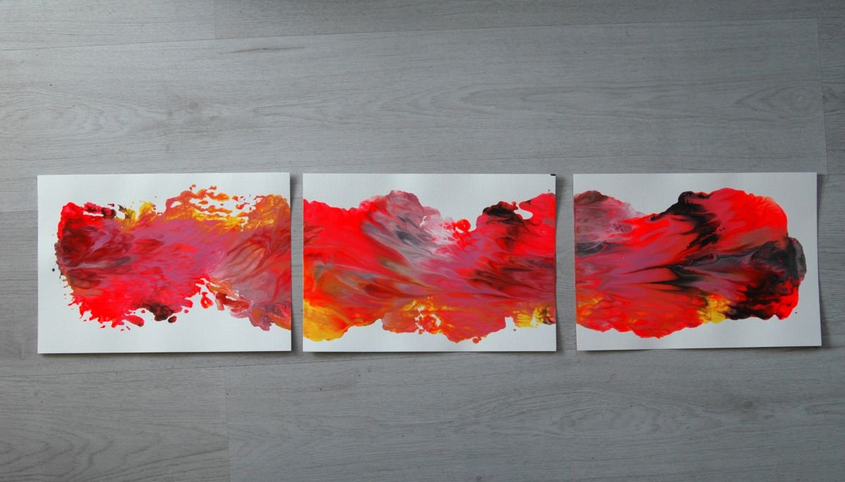 ABSTRACT ON PAPER 07 (triptych) by Conrad Bloemers