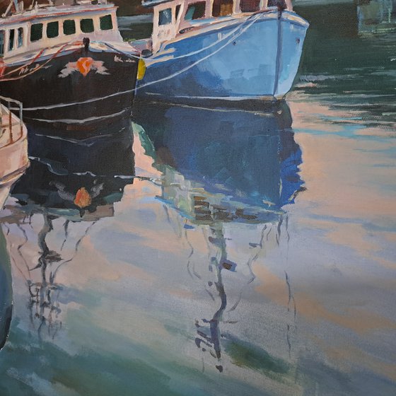 Autumn boats (24x30x0.7'')