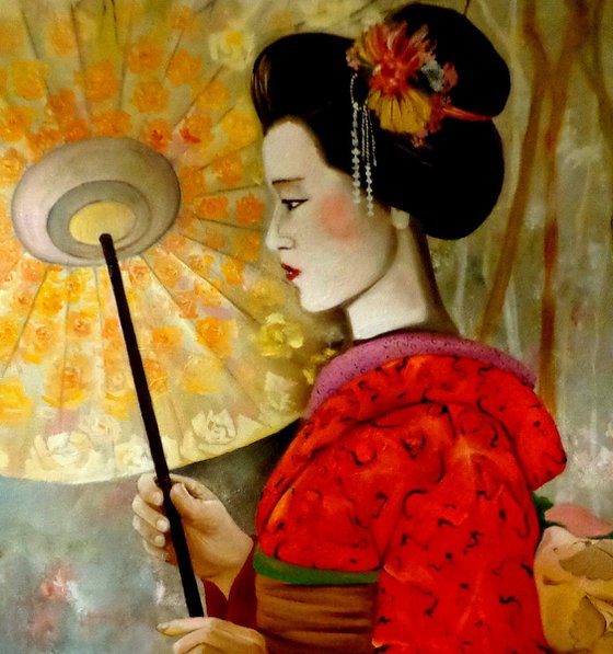 Geisha - portrait  - original painting