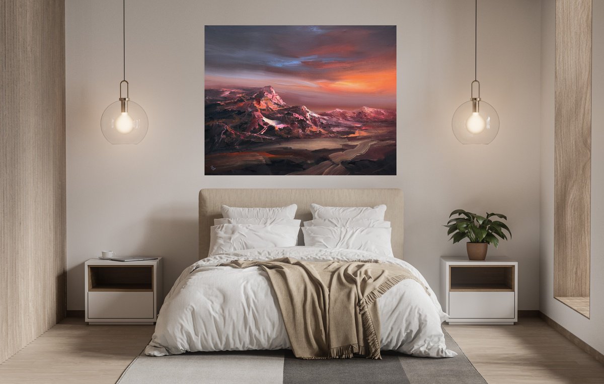 Abstract Landscape Acrylic Painting By Ivan Grozdanovski, 49 X 39, Agartha - The Twilight Zone, Original Artwork