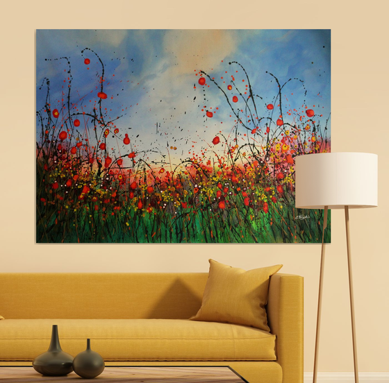 Simple Beauty - Extra Large original floral landscape