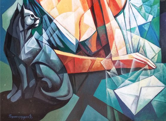 Catwoman(60x80cm,  oil painting, ready to hang)