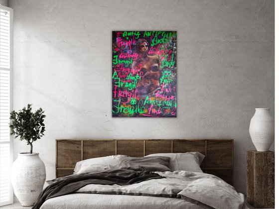 Pop Art Painting, Modern Mixed Media Artwork - ANTIFRAGILE - 24x32in (80*60cm)