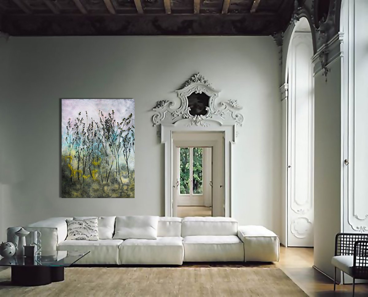 Impressionistic Landscape Painting By Milena Nicosia, 41 X 55", Otium (Primo), Original Artwork