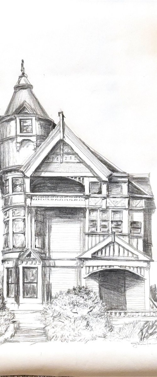 Sketch of Queen Anne House by Gozde Temiz Istanbul
