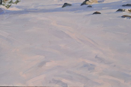 Mount Mézenc in snow, evening clouds