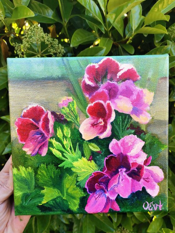 Spring flowers. 20x20 cm. Plein-air. Fiori di primavera