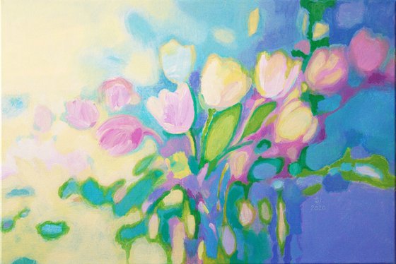 Spring day - tulips in pastel colors