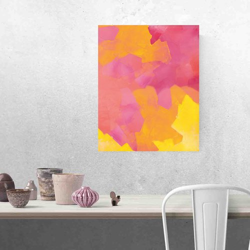 Yellow and pink abstract melody. by Olha Gitman