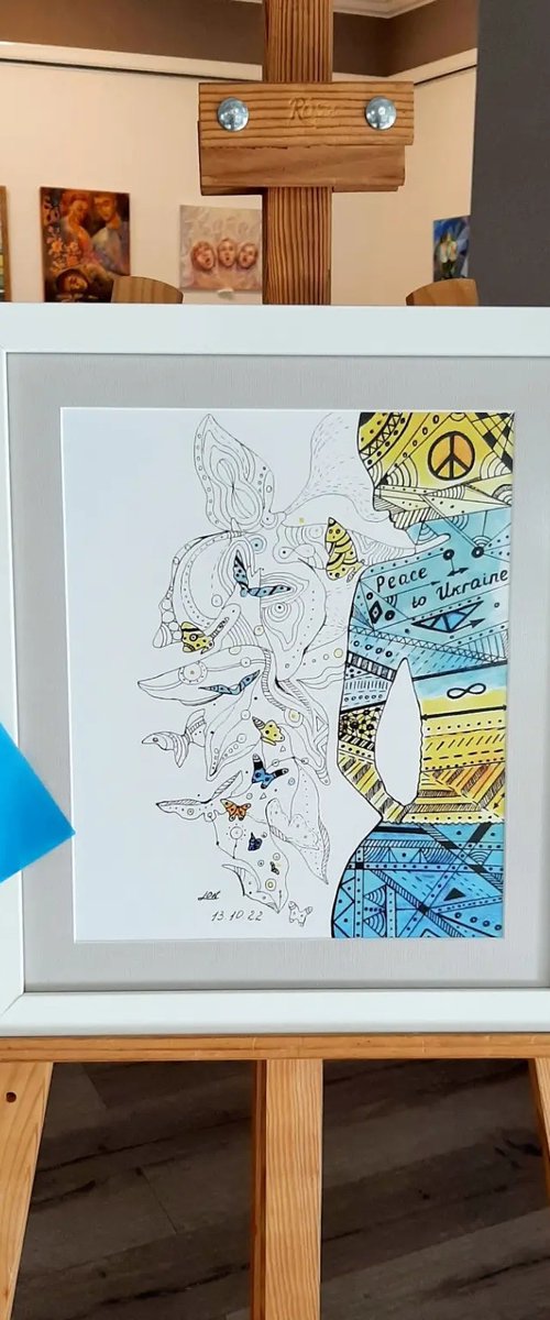 Peace to Ukraine, graphic art by Luba Ostroushko