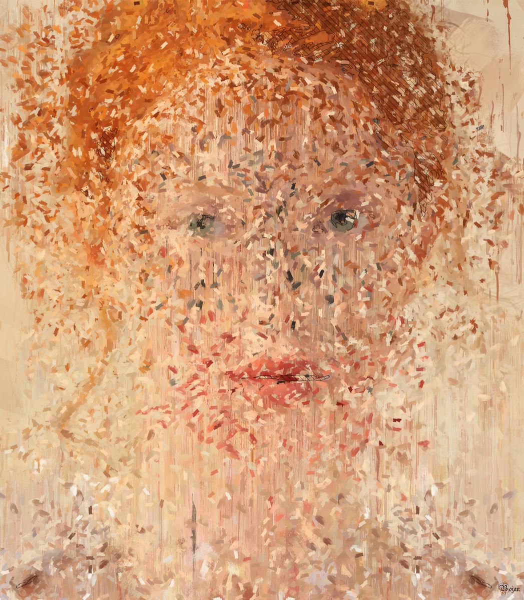 Illustrative Portrait Photograph By Bojan Jevtic, 38 X 43, Dreaming And Waking, Original Artwork