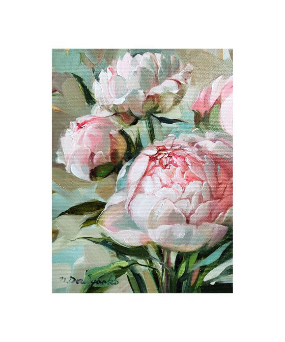 Peony flowers painting canvas art