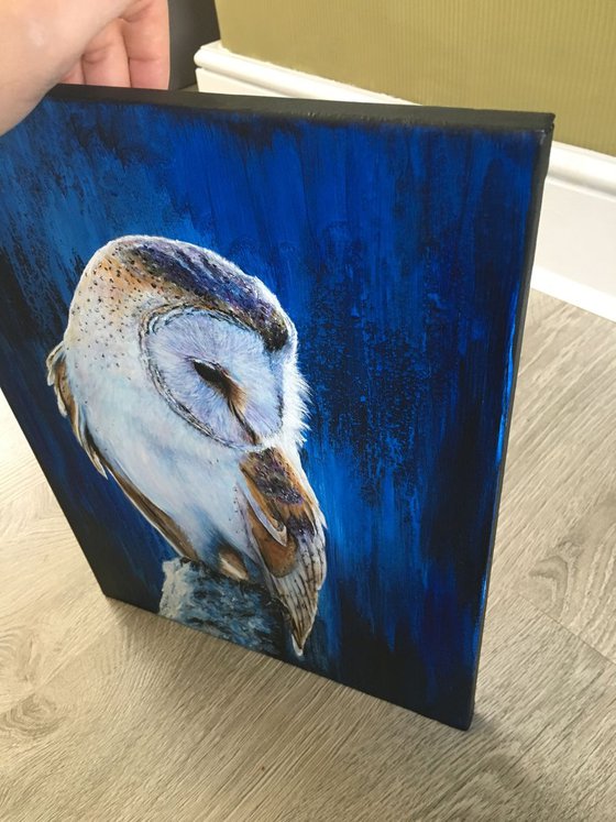 Blue Owl, original painting