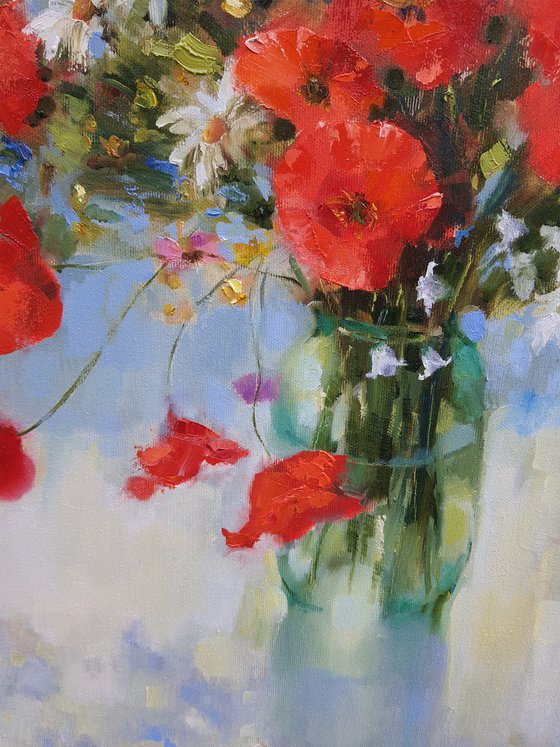 Poppies. Emotions of joy Painting