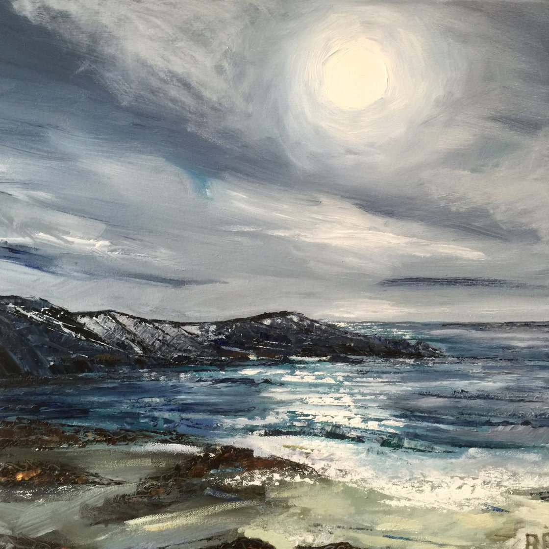 Winter Beach Oil painting by Belinda Reynell | Artfinder