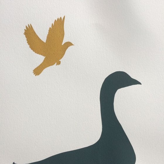 GOOSE AND DOVE-unframed-FREE UK DELIVERY