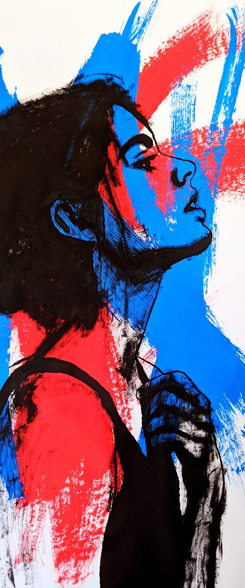 Red Blue Girl by Valera Hrishanin