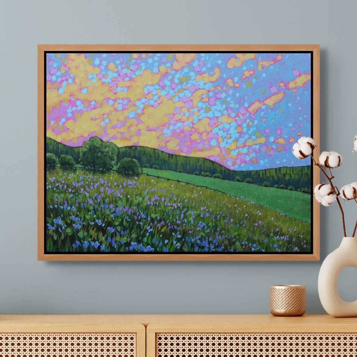 Impressionistic Landscape Acrylic Painting By Sage Mountain Studio, 24 X 18", Dawn