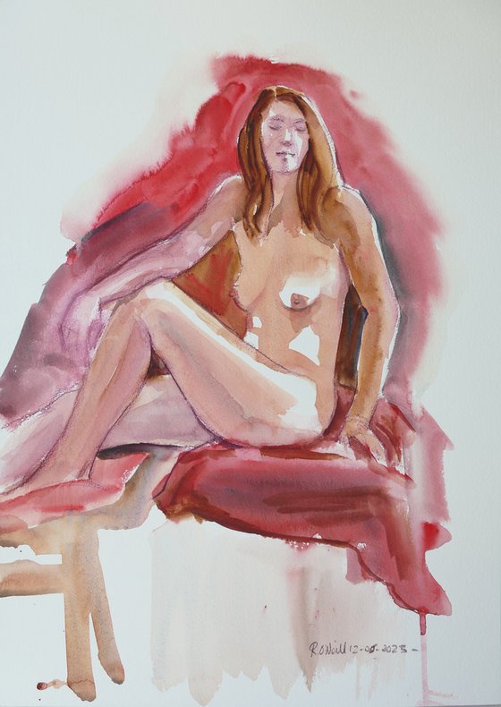 seated female nude