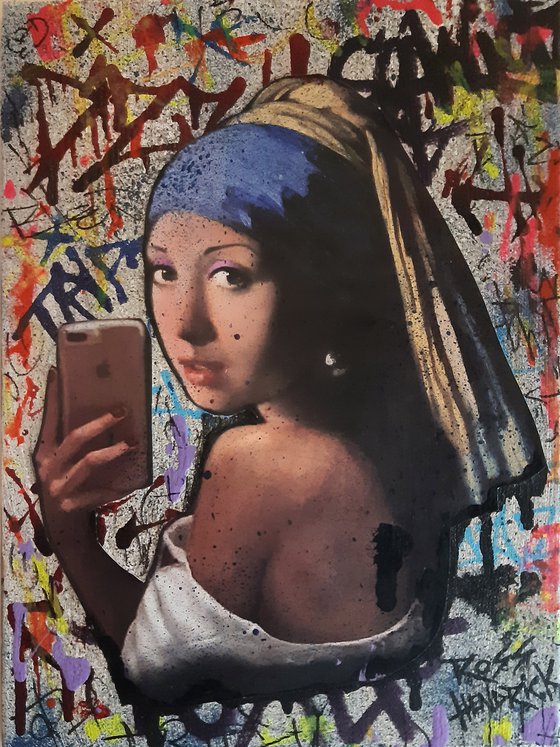 Selfie with a pearl earring