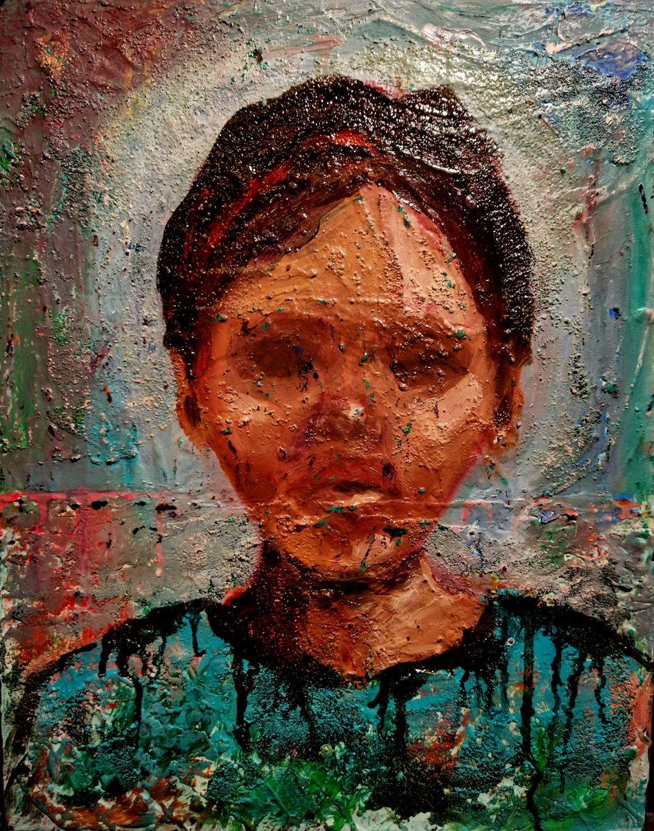 Surrealistic Portrait Oil Painting By Leezee Lee ( Georgiana L. Nicolae), 16 X 20", I Can See Through You Iii, Original Artwork