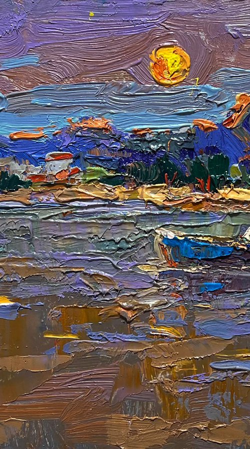 Moon over the lake by Kalenyuk Alex