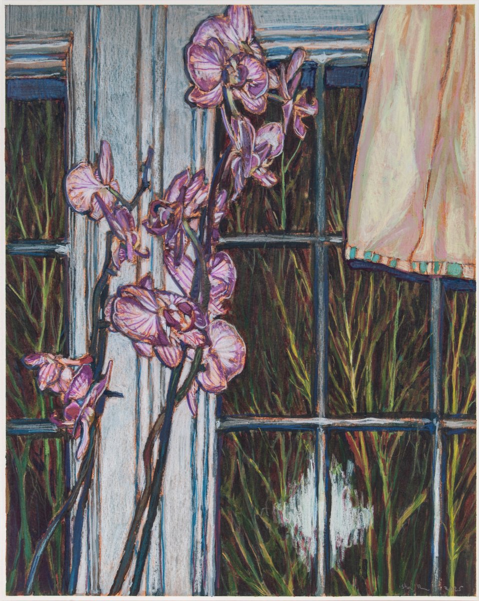 Impressionistic Painting , Still Life With Orchids And Towel By Ishai Rimmer, 12 X 15, Artwork For Sale On Artfinder