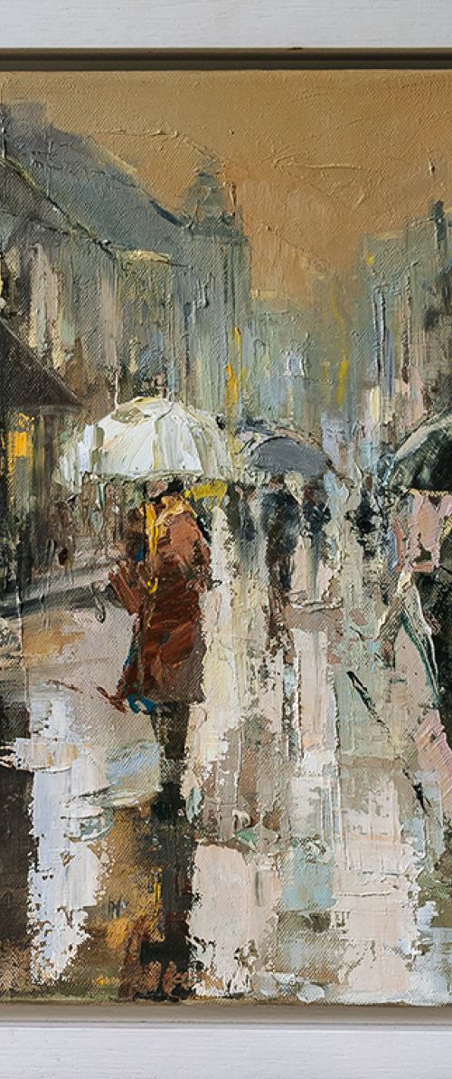 'Lady with white umbrella' by Ewa Czarniecka