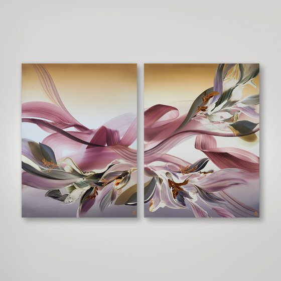 Blushing Canopy Diptych