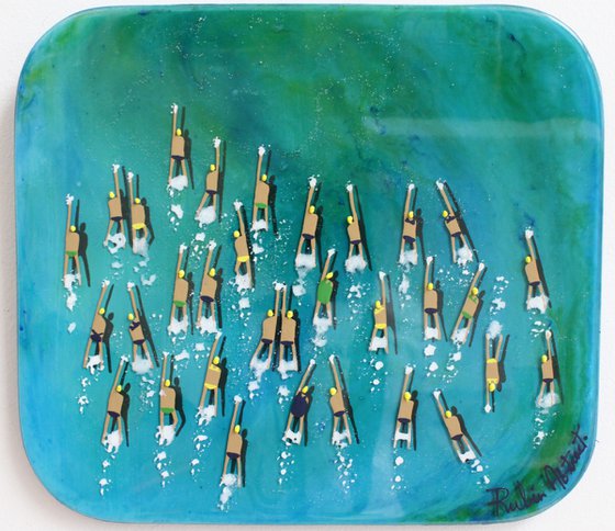 Swimmers 377 in Moorea Island Tahiti's epoxy resin sea