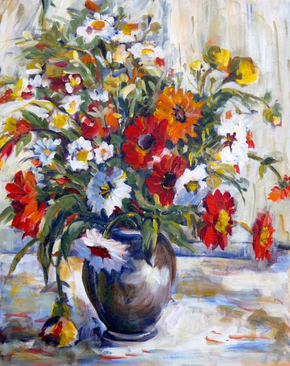 Floral Arrangement Acrylic painting by Ingrid Dohm | Artfinder