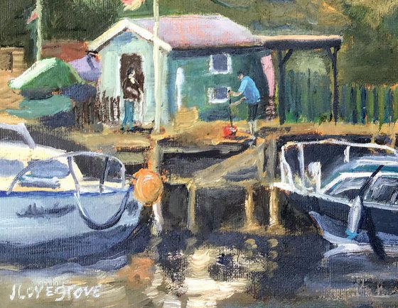 Life on the River - An original painting by Julian Lovegrove