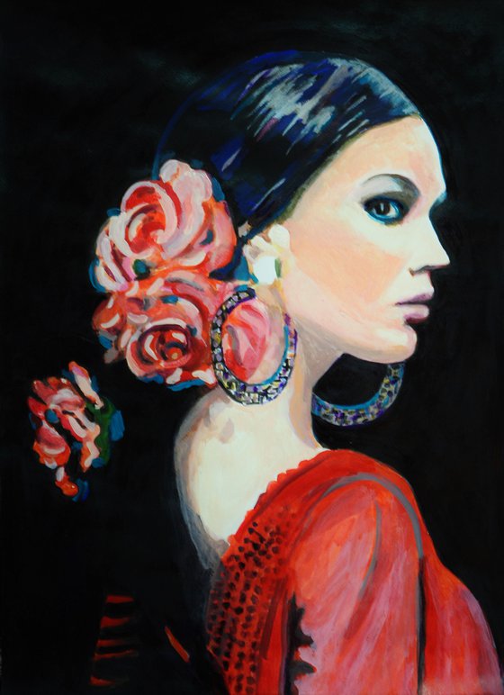 Flamenco dancer / 72 x 51 cm