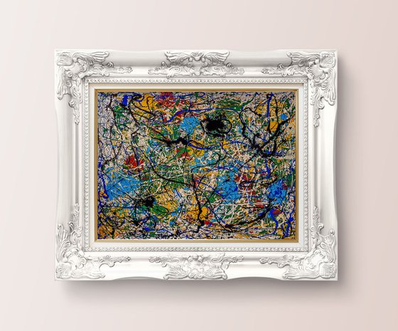 - Spring mood - JACKSON POLLOCK style enamel on canvas