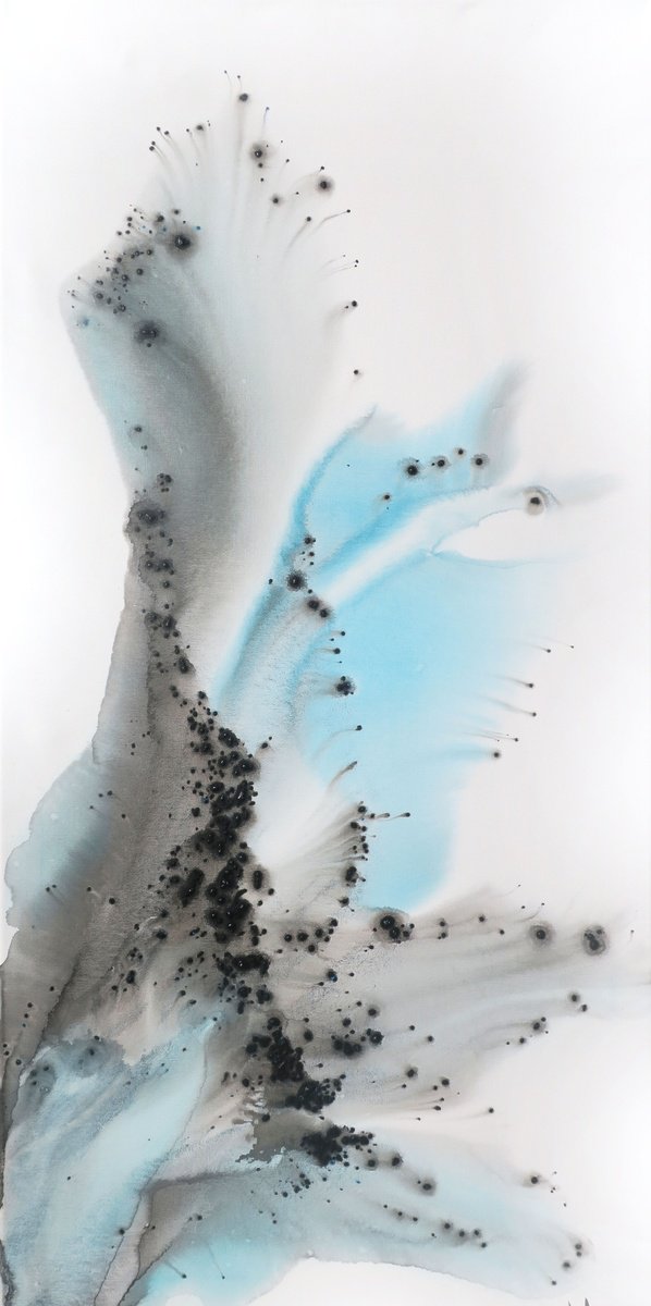 Abstract Acrylic Painting By Muriel Napoli, 20 X 39", Nature 224, Original Artwork