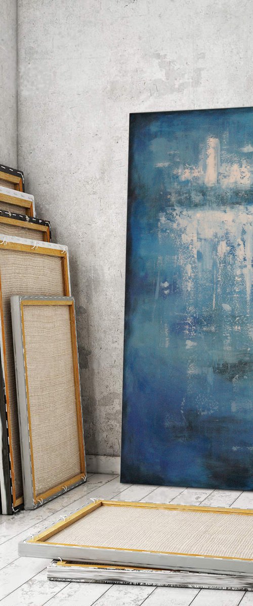 "Reflections At Dusk". Large abstract painting. 120 x 80 cm. by Rumen Spasov