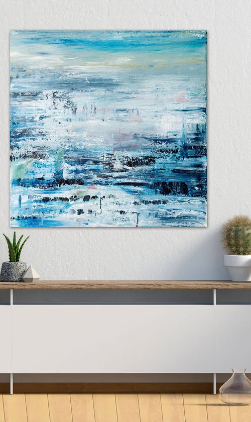 Blue abstract painting DH337 by Radek Smach
