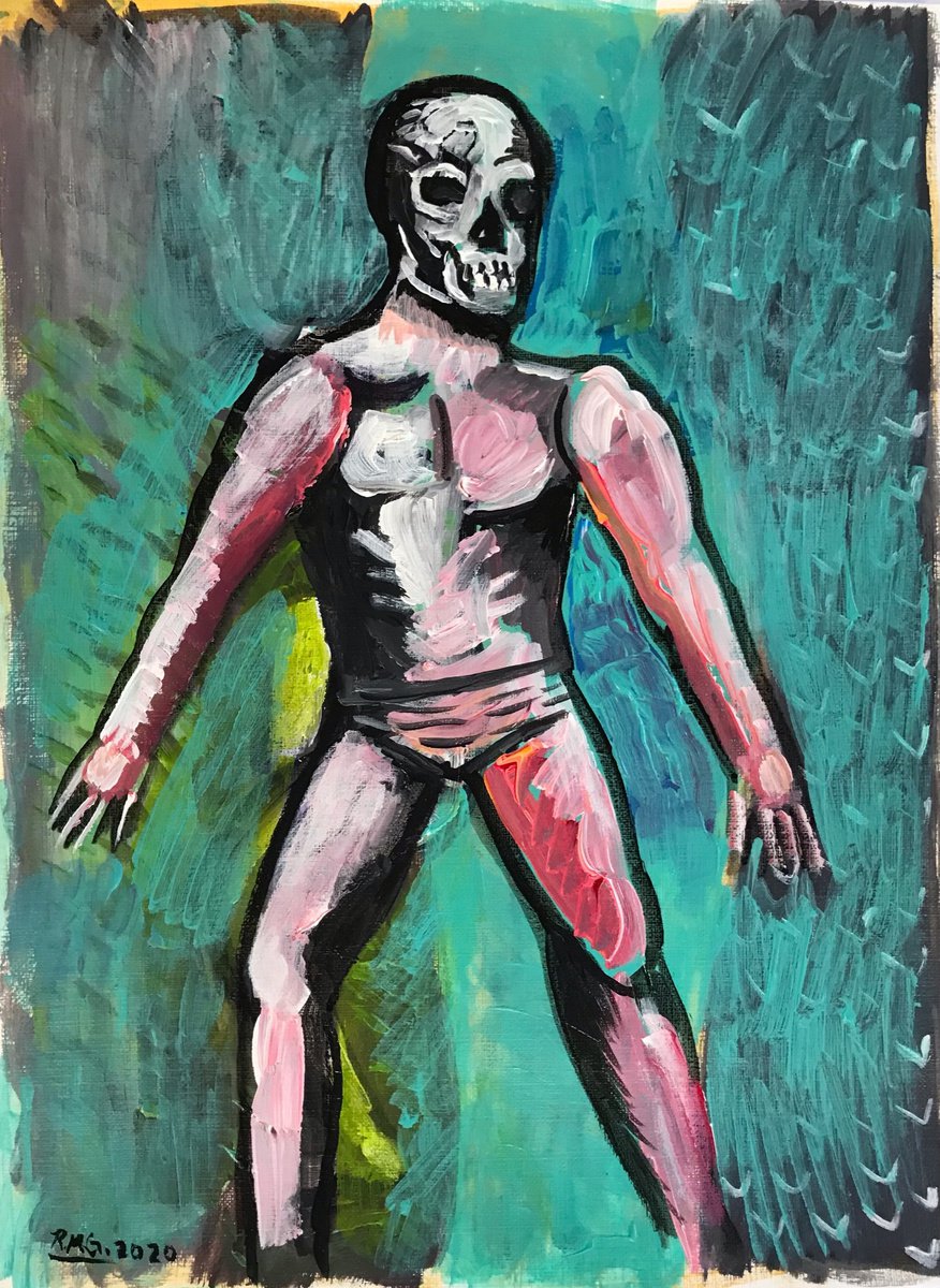 Man With Skull Mask by Roberto Munguia Garcia