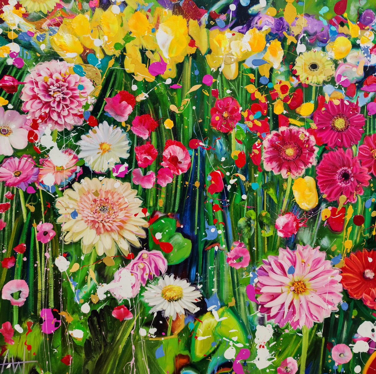We Fell In Summer Flowers By Angie Wright, 47 X 47, Artwork For Sale On Artfinder