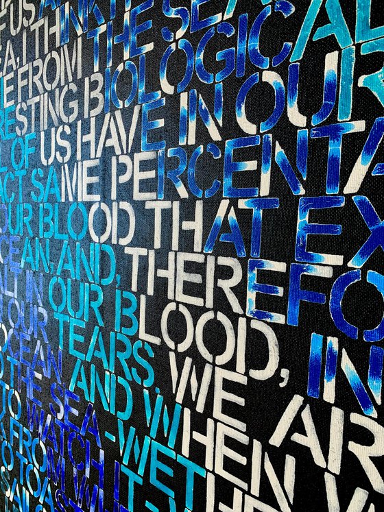 Love the sea No. 4222 blue typography
