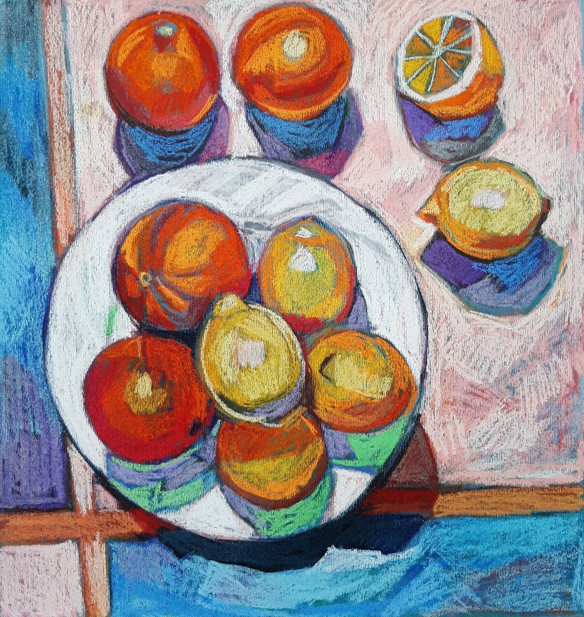 Still life with oranges and lemons, 2022 by Maja Dokic Mihajlovic