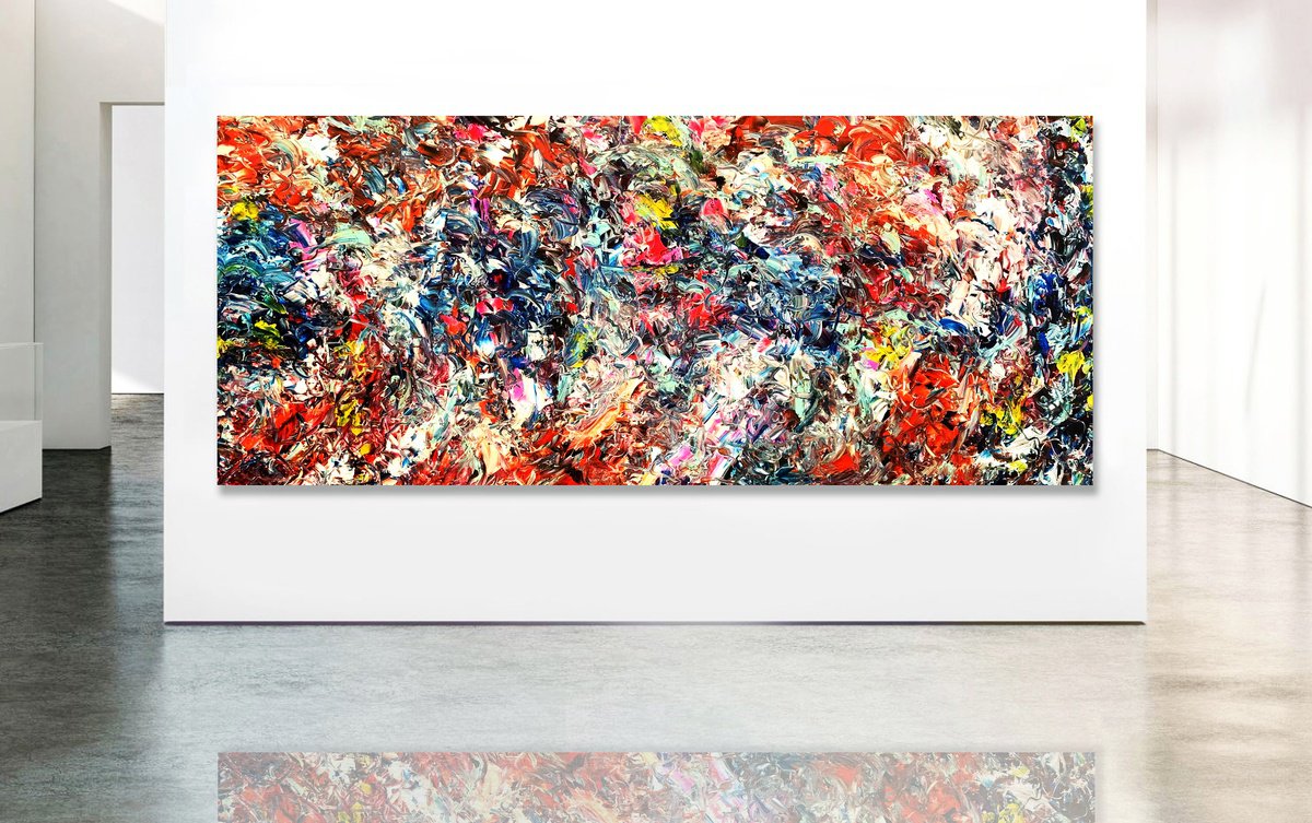 Organic Abstract Acrylic Painting By Estelle Asmodelle, 89 X 37, Threshold Of A Dream, Original Artwork