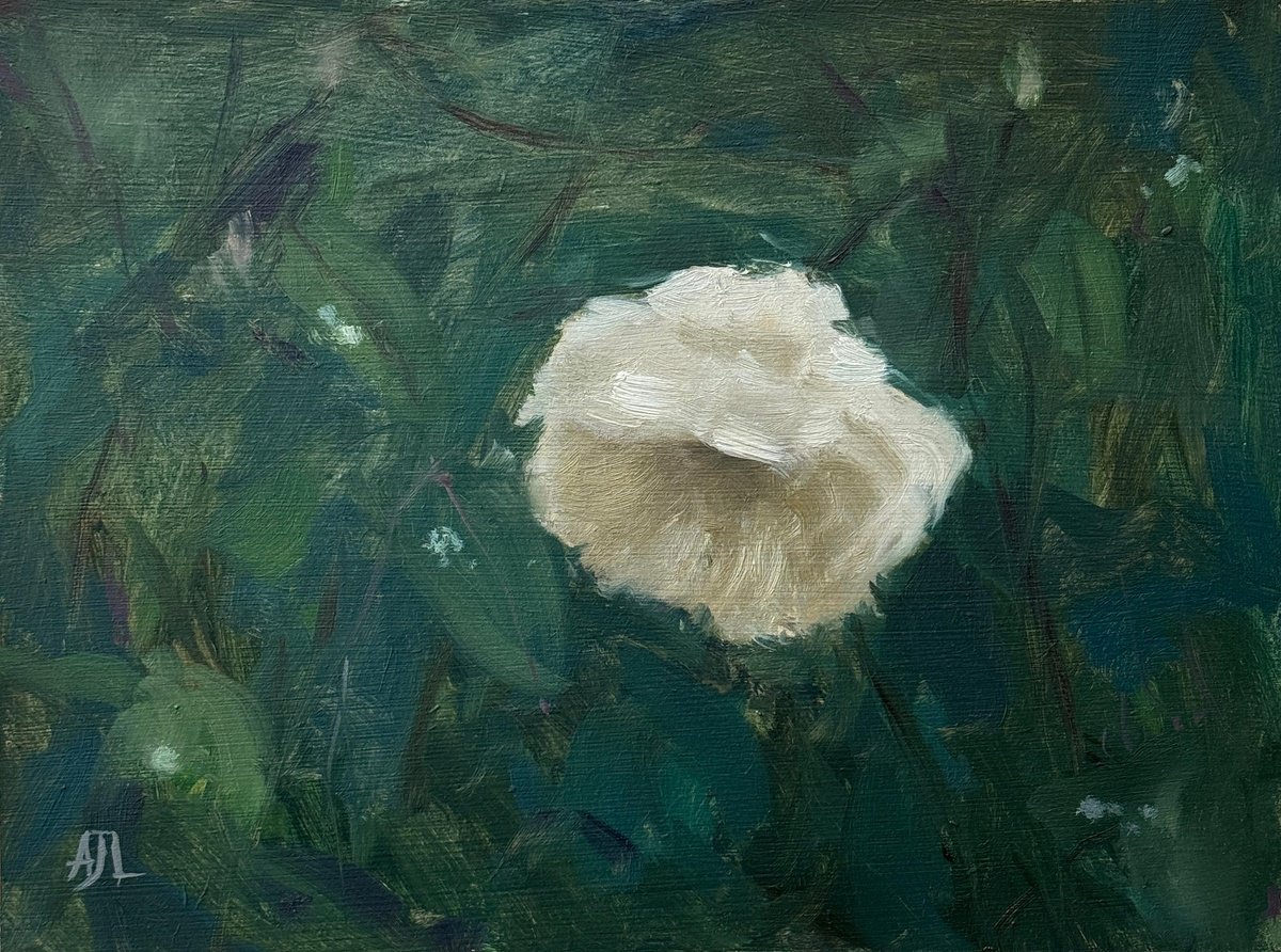 Impressionistic Botanical Oil Painting By Alex James Long, 9 X 7, Muted Rose, Original Artwork