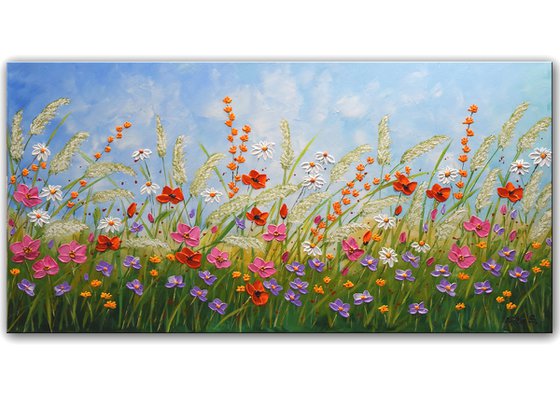 Blooming Field - Original Impasto Painting