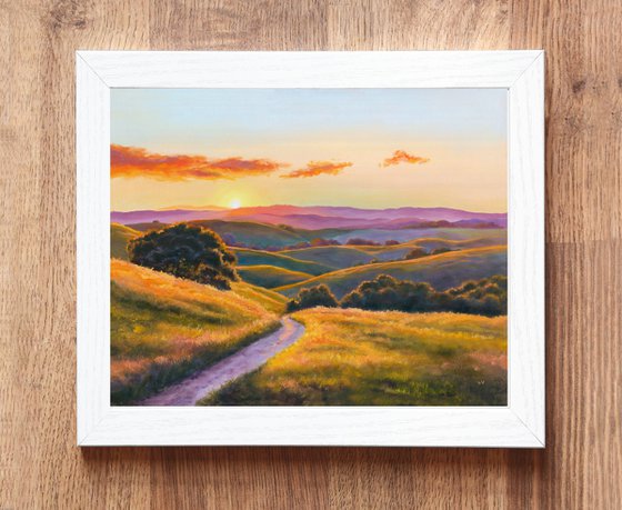 California hills at sunset