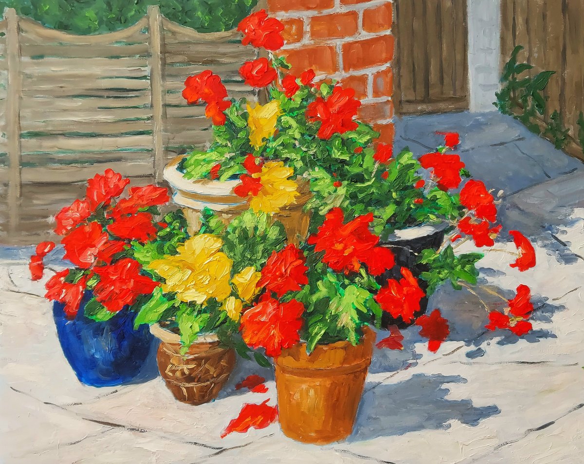 Botanical Oil Painting By Colin Ross Jack, 30 X 24, Flowerscape, Original Artwork