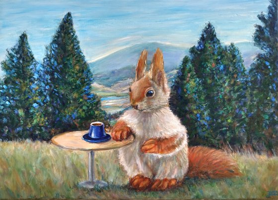 Squirrel In The Canadian Landscape