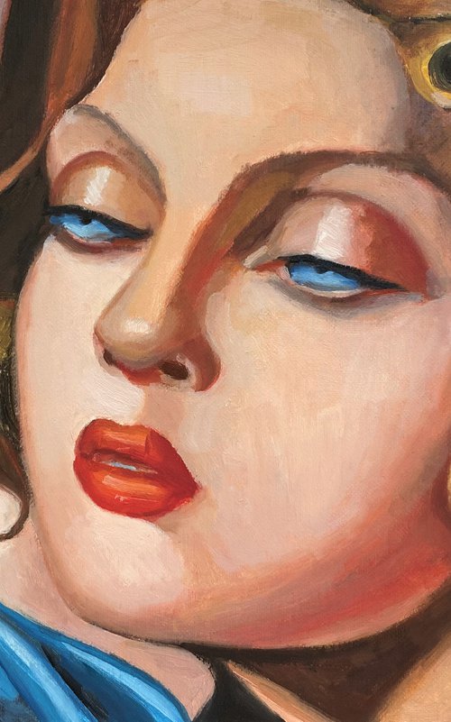 De Lempicka study of Young Girls. Contemporary oil painting. by Jackie Smith