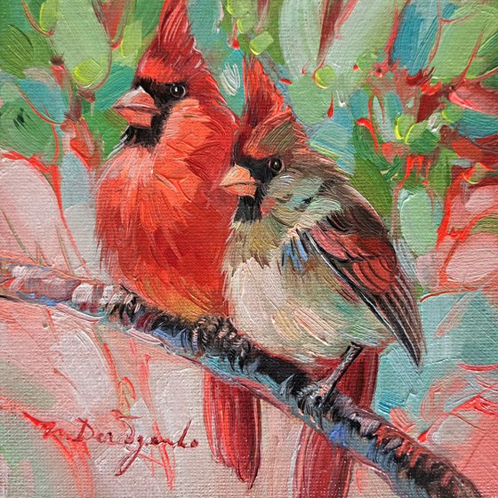 Cardinal bird painting